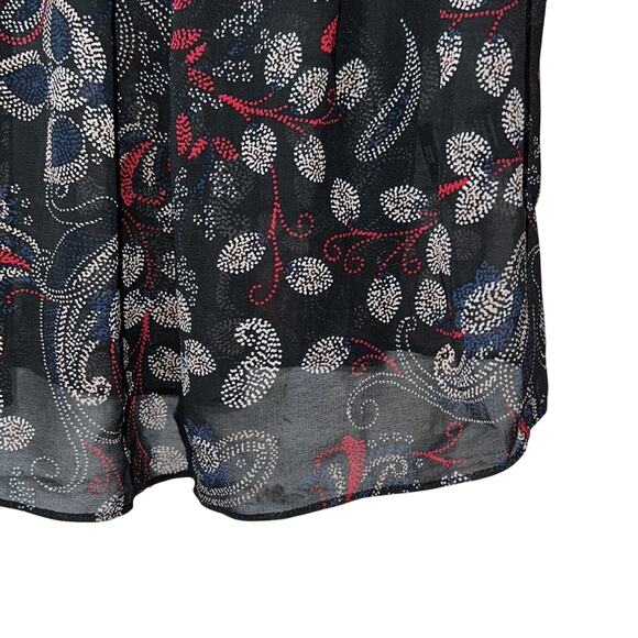 Sanctuary Black & Red Sheer Paisley Dress w/ Elastic Waistband, Size S - Picture 5 of 5